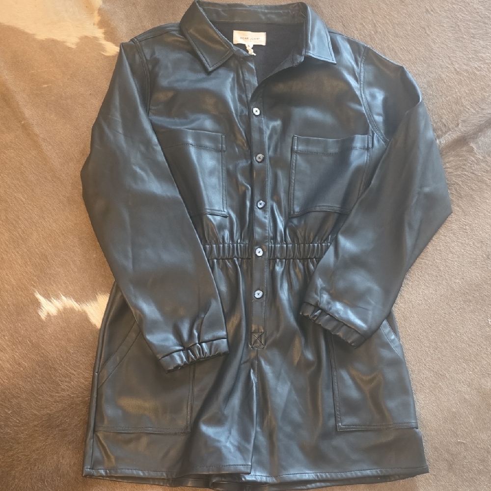 Dear John Black Faux Leather Jumpsuit